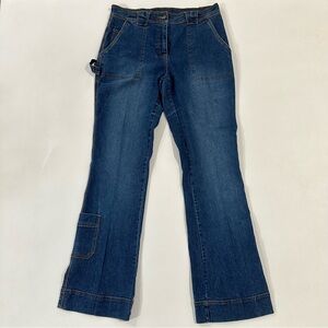 Vintage Adolfo Blue Women’s Size 10 Cargo Utility Flare High Rise Jeans